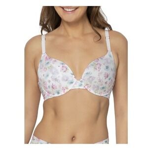 Secret Treasures 42D Women's Back Smoothing T-Shirt Underwire Bra Flora Medley